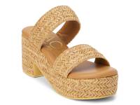 Ocean Ave Platform Sandal Light Brown Raffia view