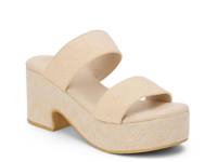 Ocean Ave Platform Sandal Beige/Multicolor Raffia view