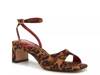 Sasella Sandal Brown/Black Leopard Print Fabric view