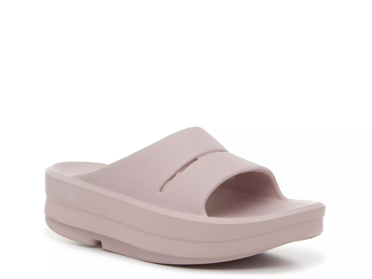 OOFOS OOmega OOahh Wedge Sandal | Women's | Stardust Blush | Size 6 | Sandals | Athletic