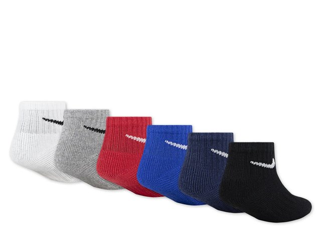 Cushioned Kids' Quarter Ankle Socks - 6 Pack