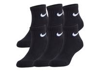 Cushioned Kids' Quarter Ankle Socks - 6 Pack Black view