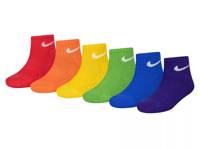 Cushioned Kids' Quarter Ankle Socks - 6 Pack Multicolor Rainbow view