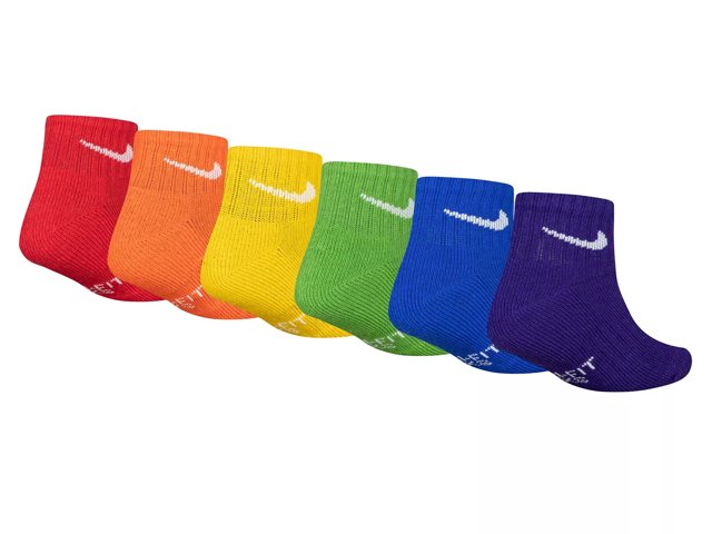 Cushioned Kids' Quarter Ankle Socks - 6 Pack