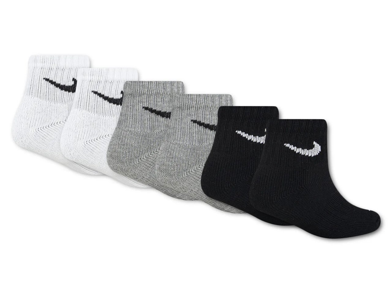 Cushioned Kids' Quarter Ankle Socks - 6 Pack