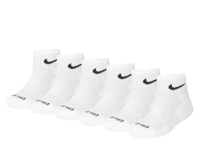 Cushioned Kids' Quarter Ankle Socks - 6 Pack