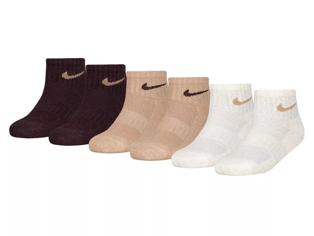 Cushioned Kids' Quarter Ankle Socks - 6 Pack