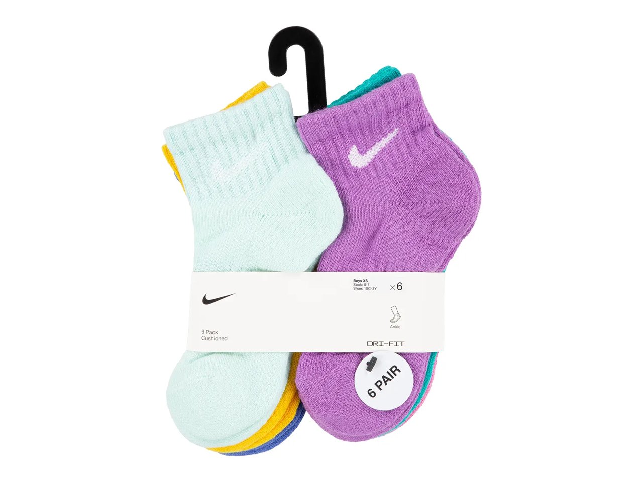 Cushioned Kids' Quarter Ankle Socks - 6 Pack