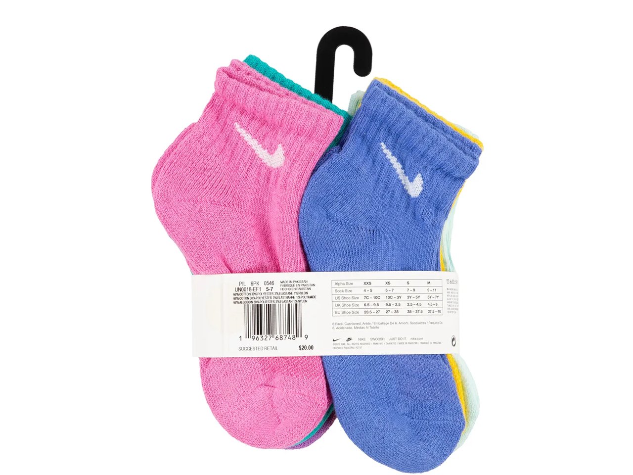 Cushioned Kids' Quarter Ankle Socks - 6 Pack