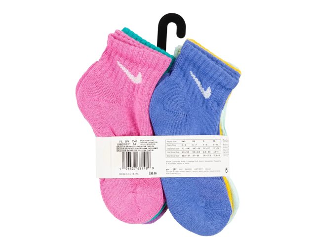 Cushioned Kids' Quarter Ankle Socks - 6 Pack