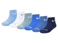 Cushioned Kids' Quarter Ankle Socks - 6 Pack Blue Multicolor view