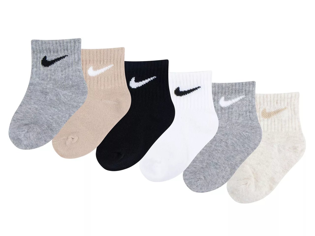 Solid Kids' Quarter Ankle Socks - 6 Pack