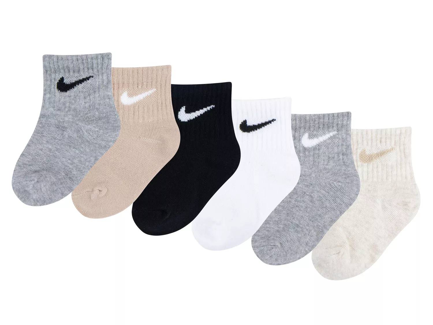 Solid Kids' Quarter Ankle Socks - 6 Pack