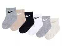 Solid Kids' Quarter Ankle Socks - 6 Pack Neutral Multicolor view