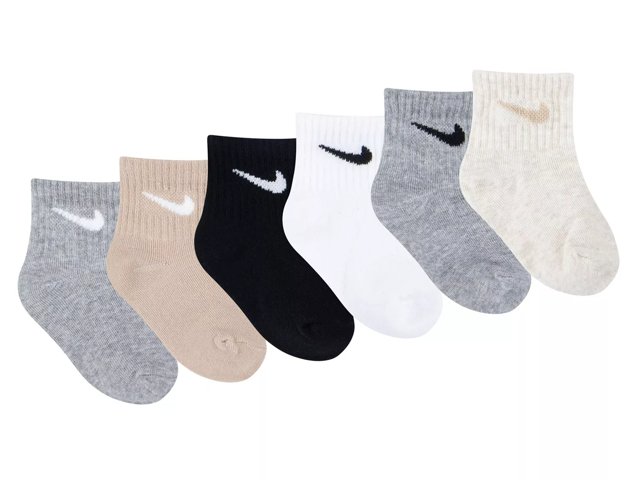 Solid Kids' Quarter Ankle Socks - 6 Pack