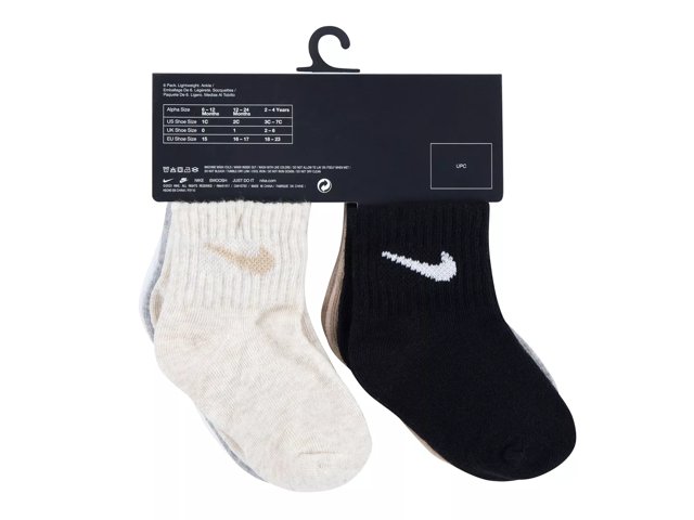 Solid Kids' Quarter Ankle Socks - 6 Pack