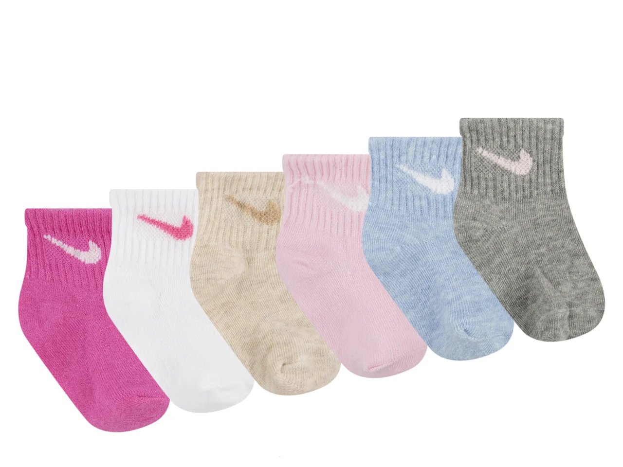 Solid Kids' Quarter Ankle Socks - 6 Pack