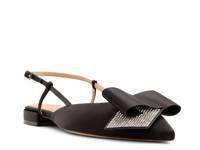 Emma Bow Flat Black Satin view