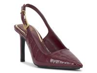 Brendie Pump Maroon Croc Print Leather view