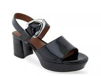 Chamber Platform Sandal Black Patent Synthetic view