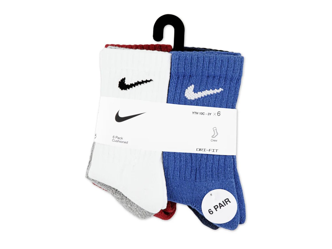 Performance Kids' Crew Socks - 6 Pack