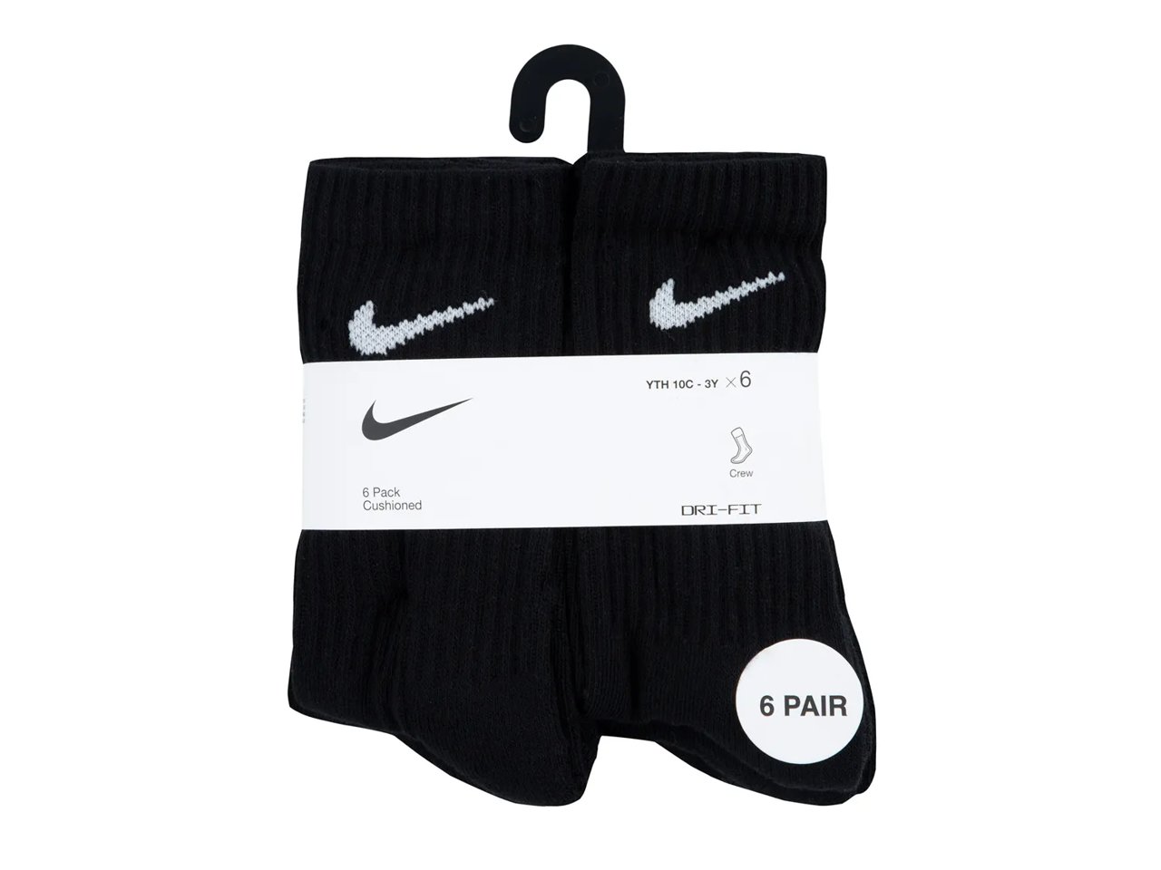 Performance Kids' Crew Socks - 6 Pack