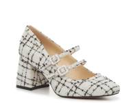 Frankey Mary Jane Pump White/Black Plaid Fabric view