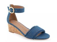 Willis Wedge Sandal Blue Denim Fabric view