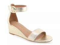 Willis Wedge Sandal Gold Metallic Canvas Fabric view