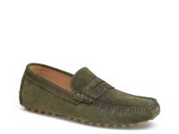 Athens Penny Loafer Olive Green Suede view