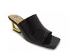 Florence Sandal Black/Gold Heel view