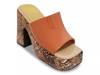Porto Platform Sandal Camel Brown Paisley Print view