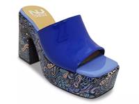 Porto Platform Sandal Blue Paisley Print view
