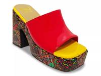 Porto Platform Sandal Red Paisley Print view
