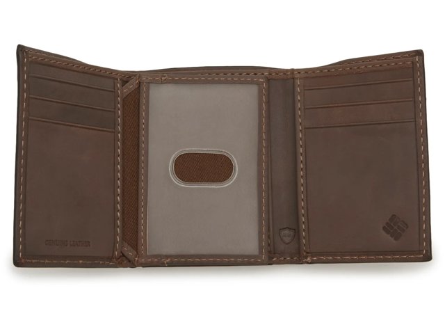 Brown Leather Trifold Wallet
