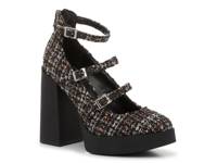 Rezzie Platform Pump Black/White/Brown Plaid Fabric view