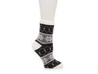 Blocked Geometric Women's Crew Socks Ivory/Black/Grey view
