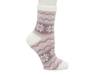 Blocked Geometric Women's Crew Socks Ivory/Purple/Grey view