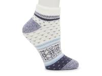 Geometric Lodge Women's Quarter Ankle Socks Ivory/Navy view