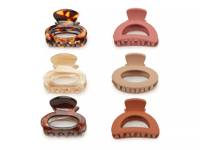 Mini Claw Hair Clip Set - 6 Pack Brown/Rust/Multicolor view