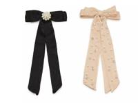 Embellished Bow Hair Clips - 2 Pack Champagne/Black view
