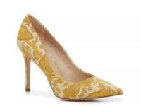 Hazel Pump Tumeric Yellow Paisley Fabric view