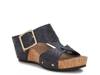 Thea Wedge Sandal Black Snake Print Leather view