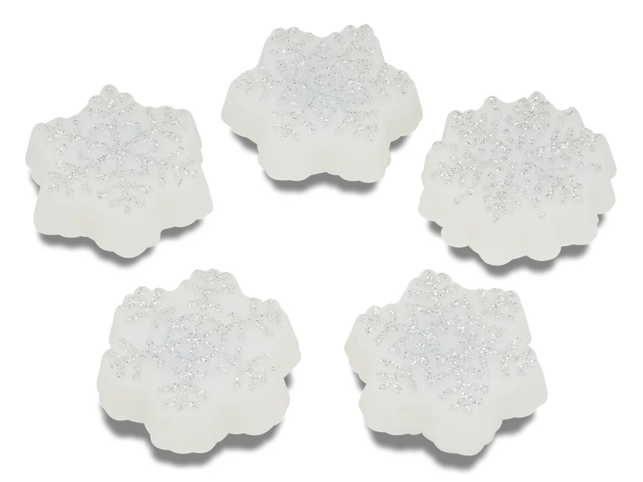 LED Winter Night Snowflake Jibbitz Set - 5 Pack
