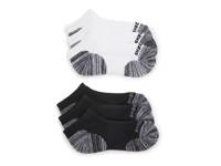 Terry Kids' No Show Socks - 6 Pack Black/White/Grey view
