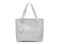Woven Reversible Tote Off White/Silver view
