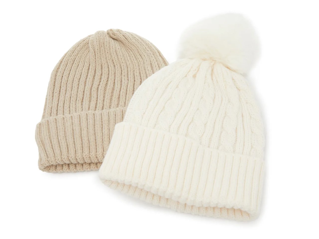 Cable Knit Beanie Set - 2 Pack