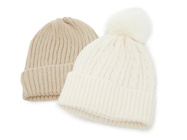 Cable Knit Beanie Set - 2 Pack