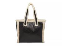 Metallic Fur Trim Tote Black view