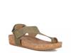Preston Wedge Sandal Olive Green Snake Print view
